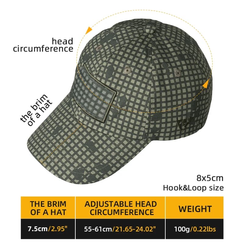 Casquette baseball tactique IDOGEAR unisexe - Chasse pêche sport ajustable respirante
