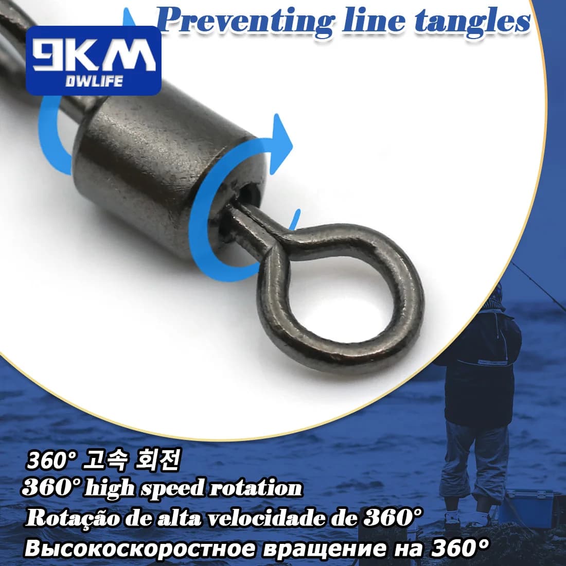 50 pièces clips à roulement inox pour pêche en mer - changement rapide des leurres et appâts