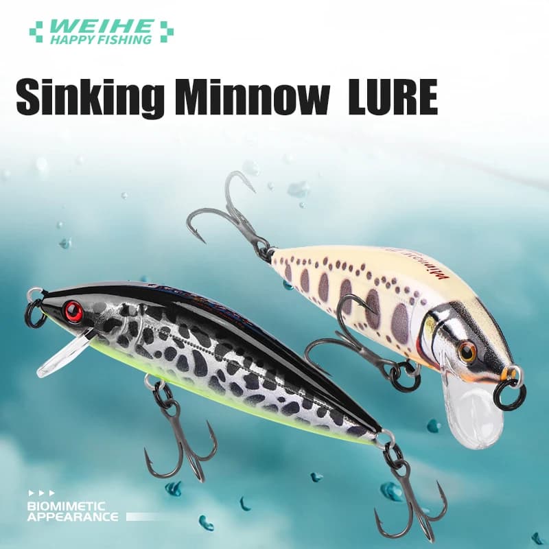 Leurre dur coulant Weihe Mino A 7.5cm 9.7g pour pêche à la traîne (luya) et leurres