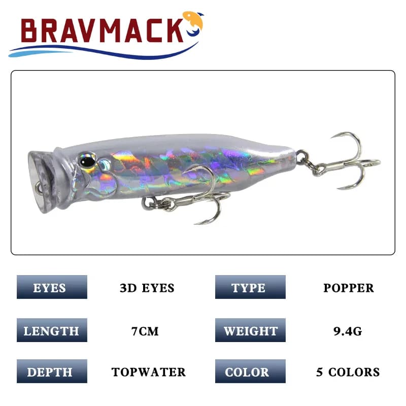 Leurre flottant popper wobbleur pour carpe et carnassiers, appât artificiel crankbait pêche leurre