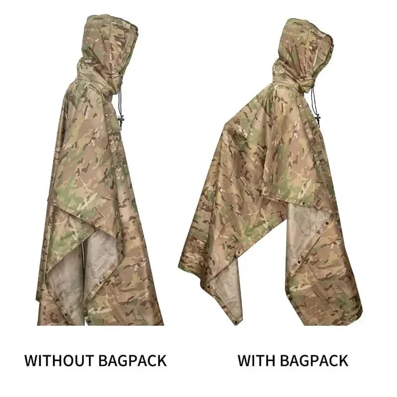 Poncho camouflage respirant jungle tactique imperméable observation oiseaux randonnée pêche tenue ghille
