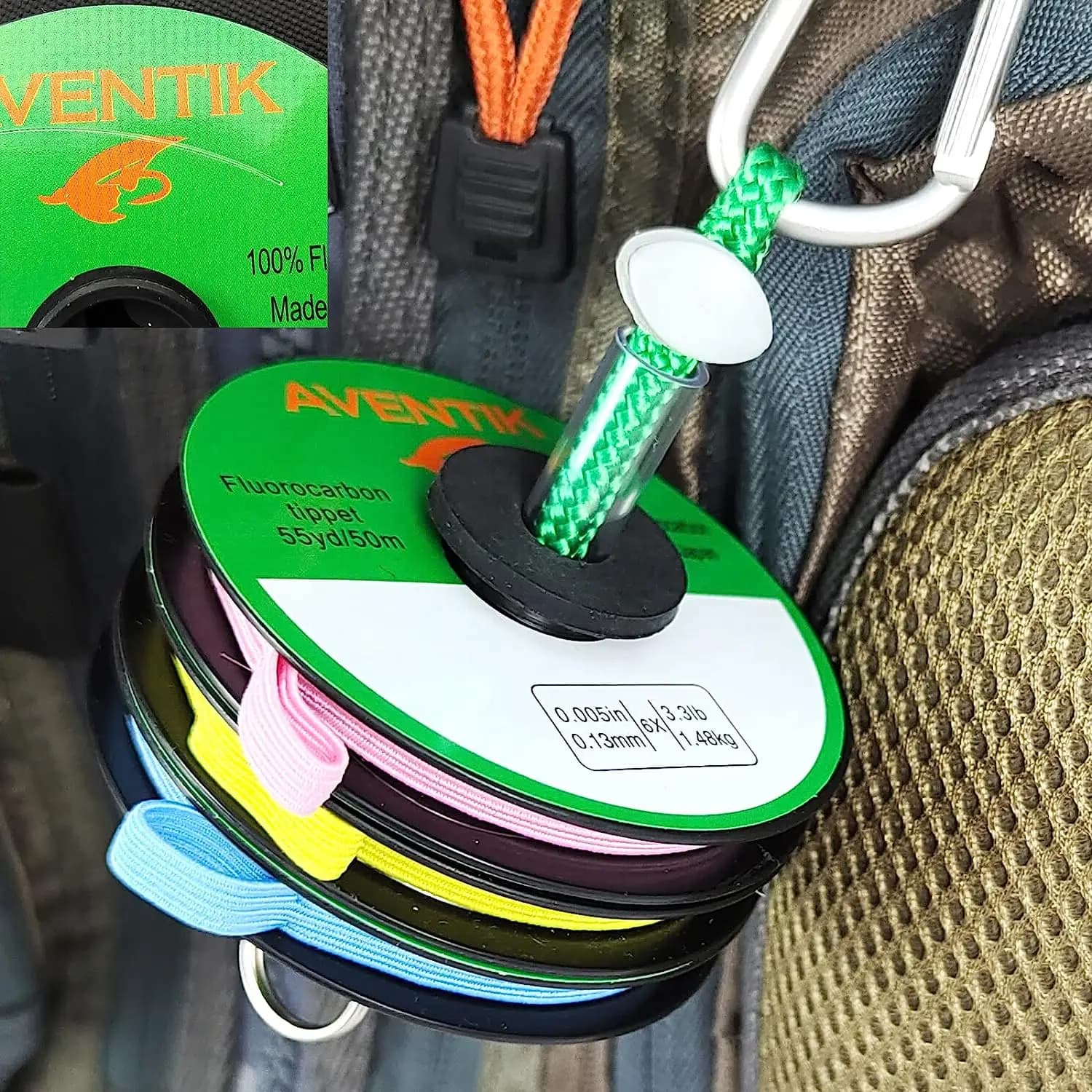 Bas de ligne fluorocarbone Aventik 50m/55yd 100% tippet 0X-6X 3.3-14.5LB pour pêche à la mouche