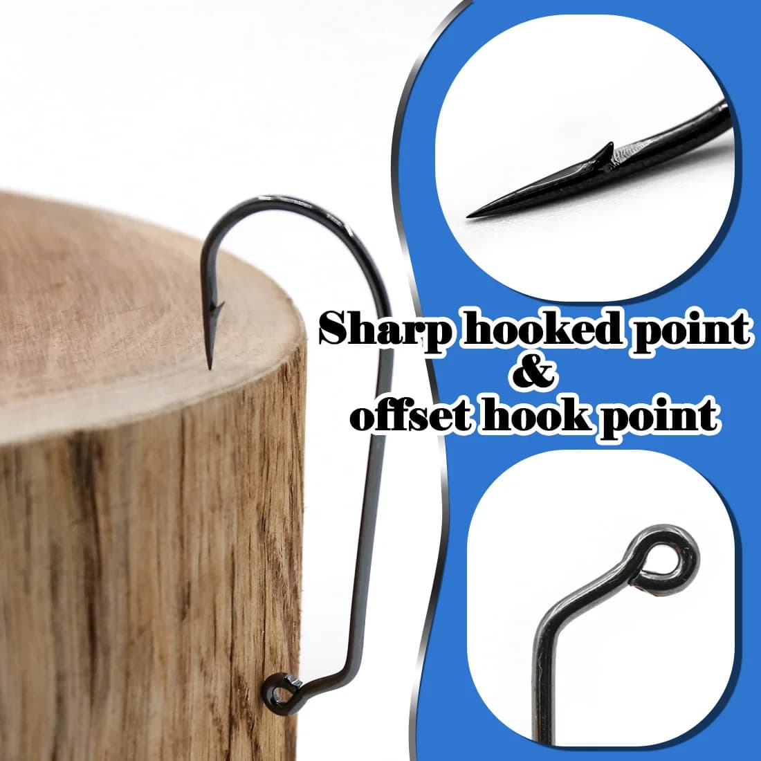 Jig Hook 60 Degree 25Pcs - Hameçon longue tige acier carbone pour pêche mer et leurres souples