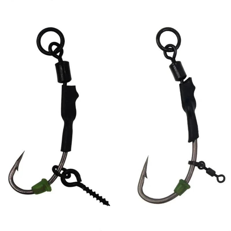 Kit Ronnie Rig 4 pièces pour carpe - Combinaison hameçon flottant avec bille appât