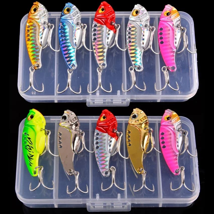 Leurre métal vibration Aorace 5 pièces, cuillère leurre 3 à 20g pour pêche aux leurres durs