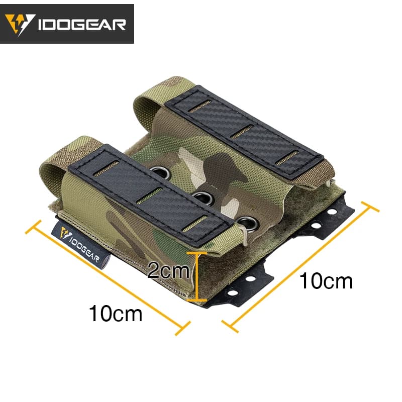 Pochette tactique IDOGEAR carbone anti-dérapante - Double montage MOLLE léger drainage rapide 9mm durable