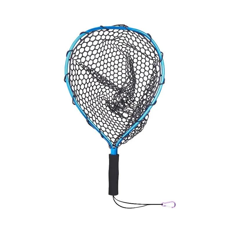 Filet de pêche portable ultra-léger en alliage aluminium - Silicone résistant à l'usure pour pêche à la mouche