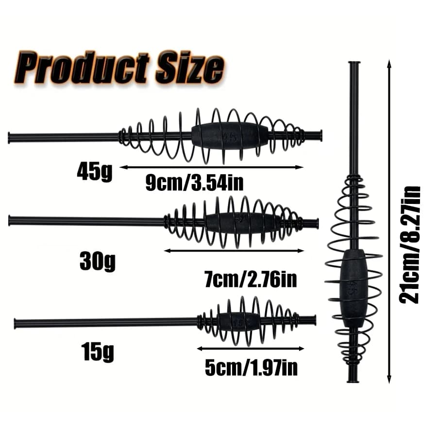 Cage à amorce carpe lourde avec ressort réglable et contrepoids - Glissières, gamme 15g-45g pêche feeder