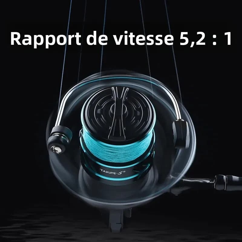Moulinet spinning LINNHUE HZ500-7000 frein max 10kg bobine métal grip pour pêche carpe carnassier accessoire pesca