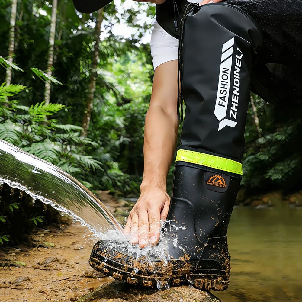 Bottes de pluie mode haut tube imperméables homme antidérapantes pour pêche et travail