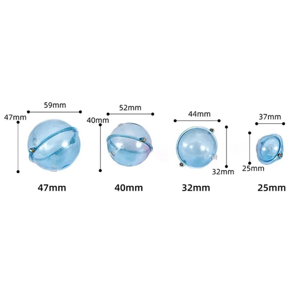 Lot de 5 flotteurs de pêche creux transparents ABS pour bulles de surface et lancers