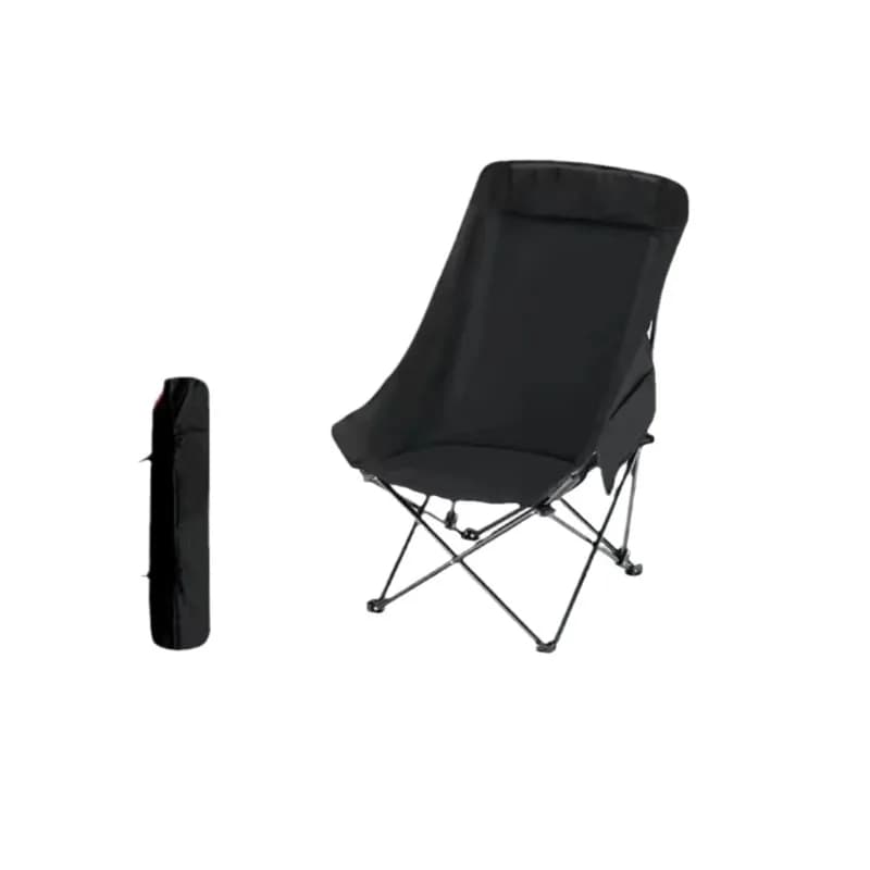 Fauteuil pliant lune haute dossier portable pour pêche camping voyage extérieur multifonction