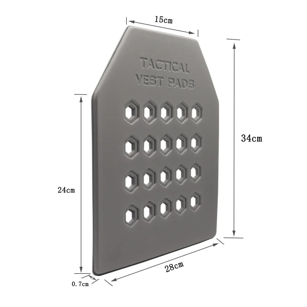 Plaque de protection tactique VULPO rembourrée - Insert anti-choc pour gilet de pêche et portage