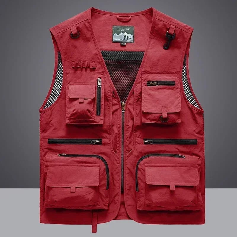 Veste sans manches pêche estivale homme avec poches outils et mesh respirant 6XL