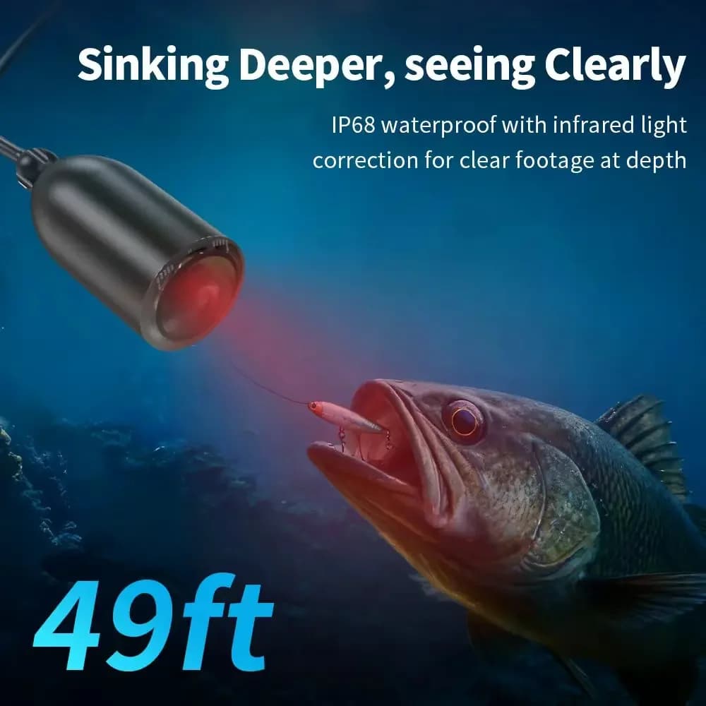 Erchang Caméra de Pêche Sous-marine Écran LCD 4.3 Pouces Détecteur Pêche Glace Hiver Vision Nocturne Pêcheur