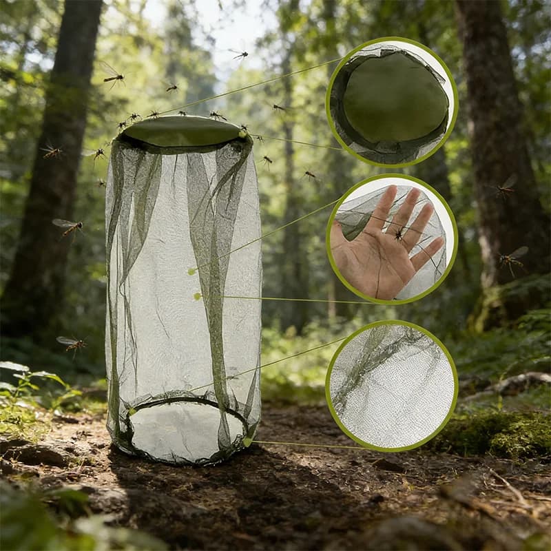 Chapeau anti-moustiques avec filet tête pour randonnée, camping, pêche - Protection insectes