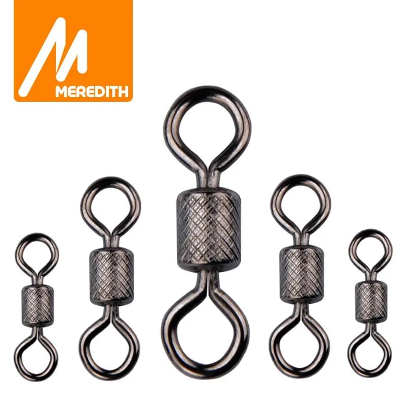 Lot de 50 émerillons à billes Meredith avec mousquetons de sécurité et anneaux solides pour la