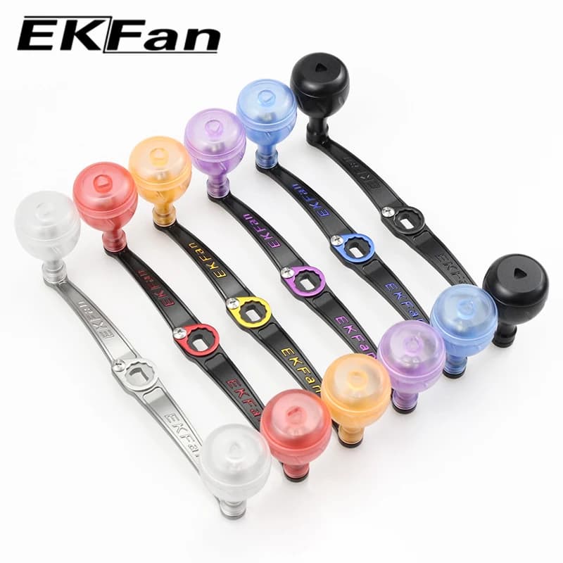 Manivelle ultralégère EKFAN 140mm 24g alliage acrylique DIY moulinets casting