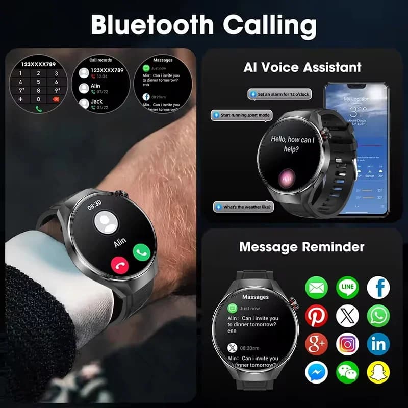 Smartwatch Originl G5 Plus 2025 : Écran AMOLED 1.75 pouces avec GPS, boussole et appels Bluetooth