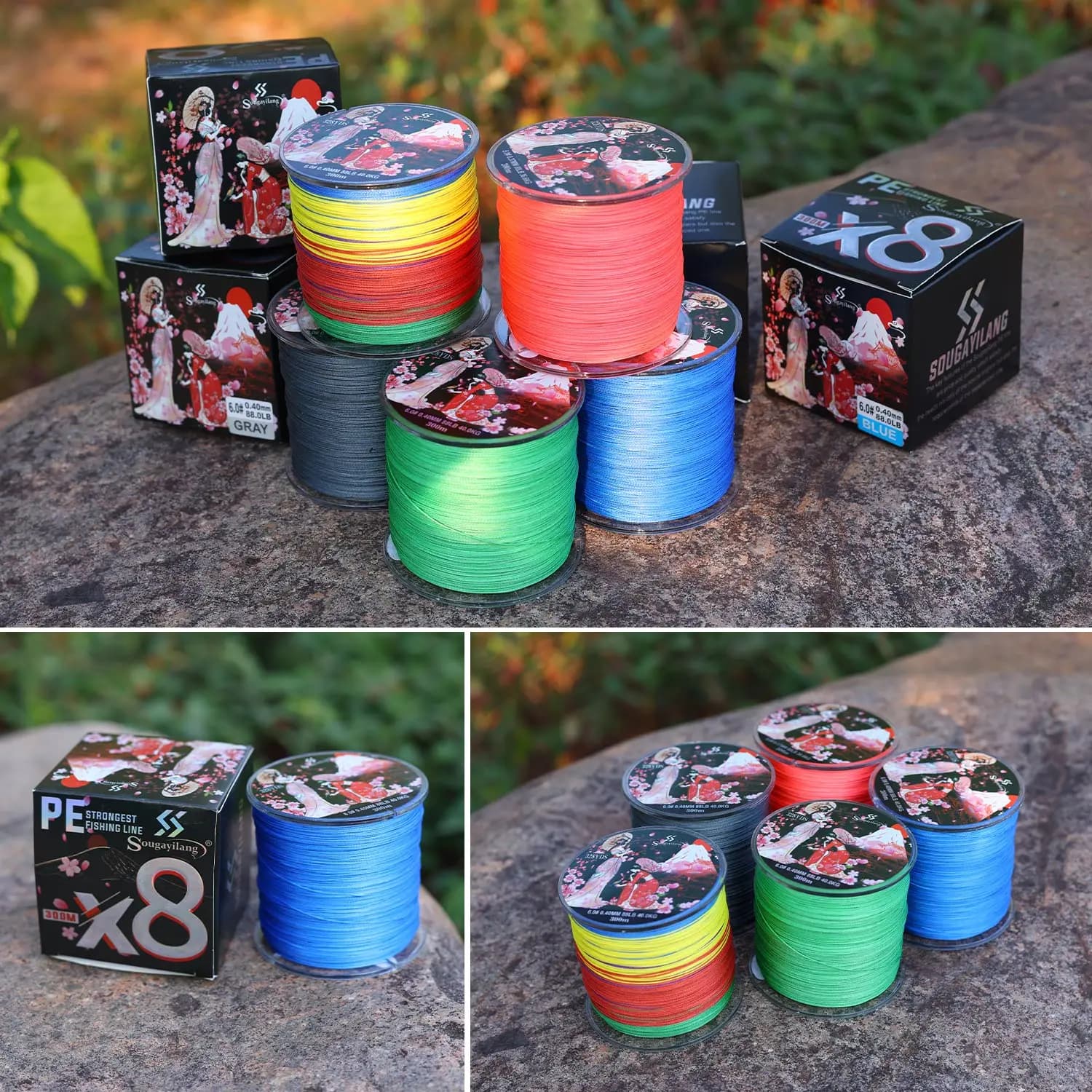 Ligne de pêche tressée Sougayilang 8 brins 100M 300M multifilament carpe japonaise accessoire PE