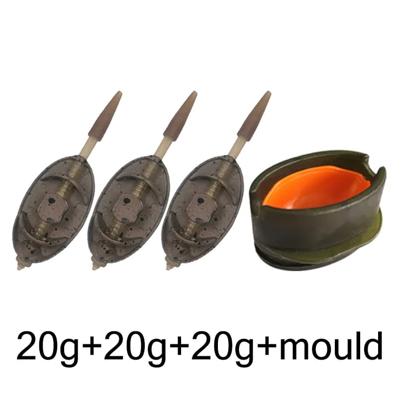 Set de feeders en alliage zinc anti-rouille pêche carpe - poids 20g à 50g pour eau douce et mer