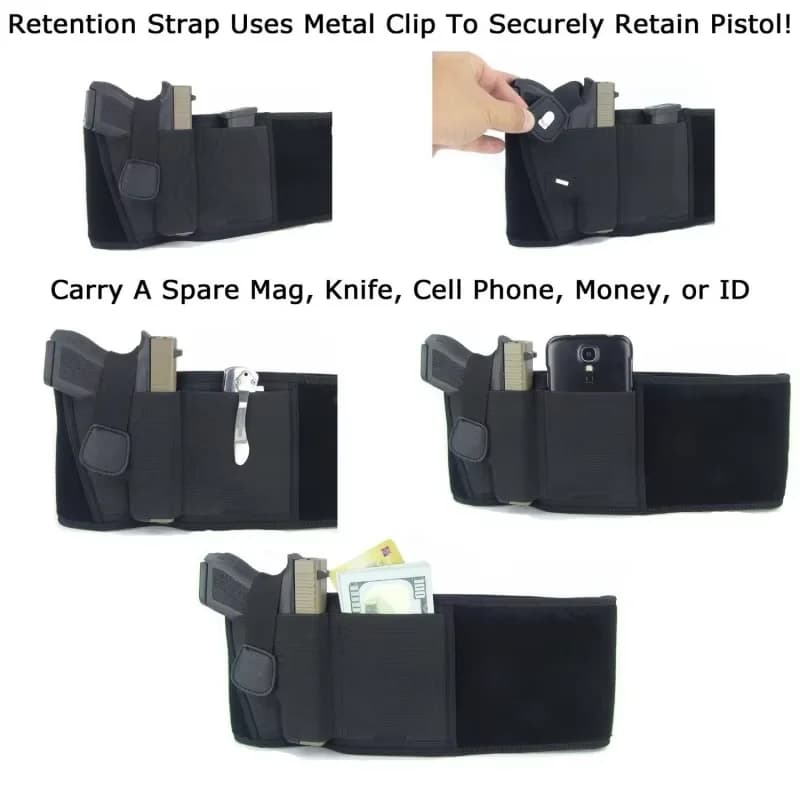 Ceinture tactique ventre holster dissimulé pour pêche et chasse - Port discret sécurisé