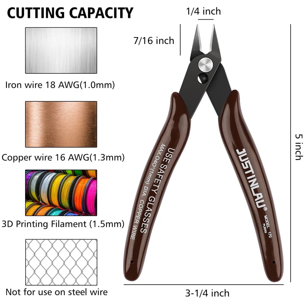 Pince coupe-fil 5Pcs 170 rouge bleu pour bricolage électronique et pêche - coupe-câble latérale
