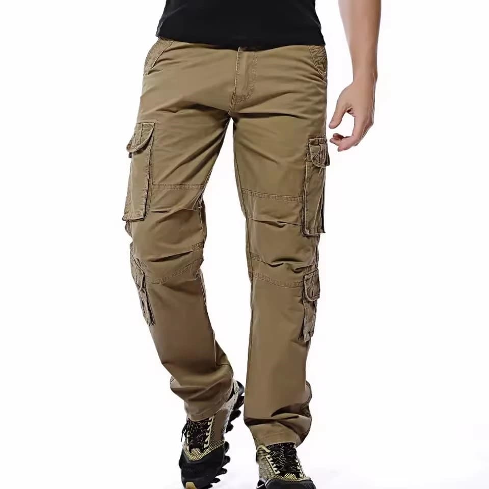 Nouveau pantalon cargo armée loose homme grande taille 46 - Pêche, pantalon militaire multi-poches surtaille