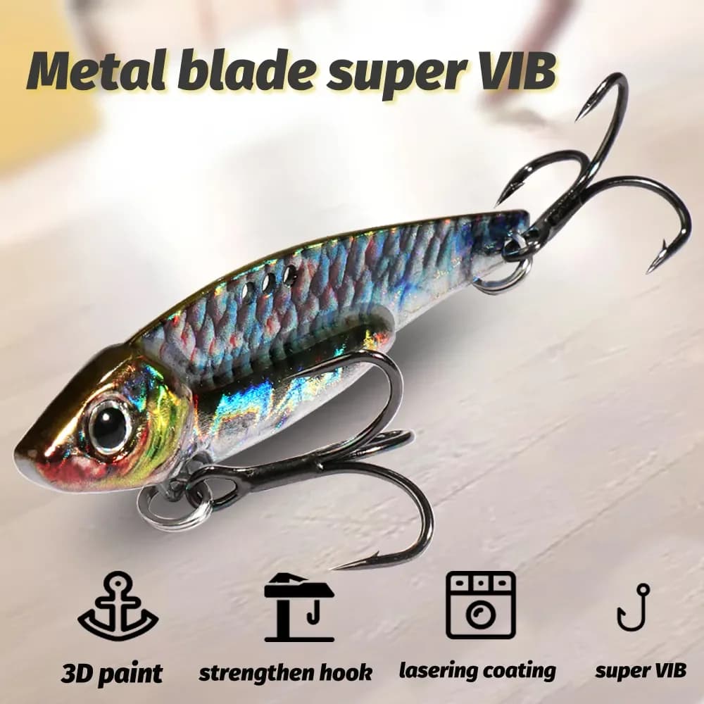 Leurre métal spinner cuillère 7.5g à 20g pour pêche en mer, leurre vibrant à hameçon triple pour spinning