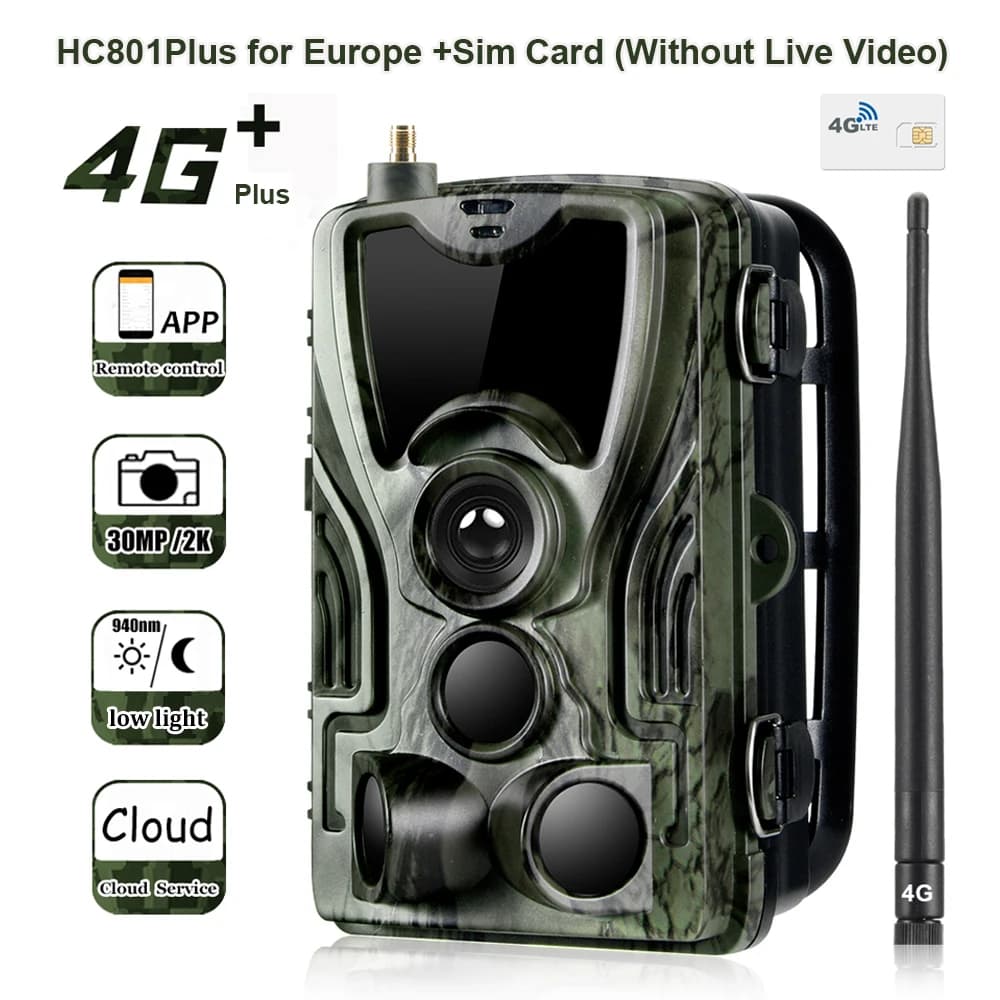 Caméra 4G HC801PRO 30MP 4K avec APP cloud gratuit pour surveillance faune et pêche France