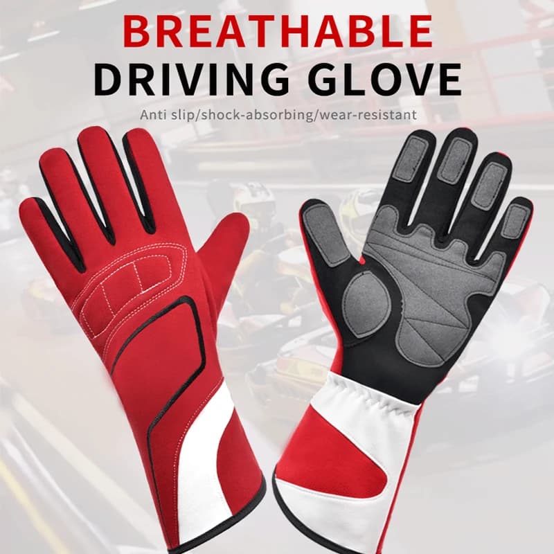 Gants karting doigts longs anti-dérapants absorbants chocs - Gants pêche ventouse respirants entraînement Q232047