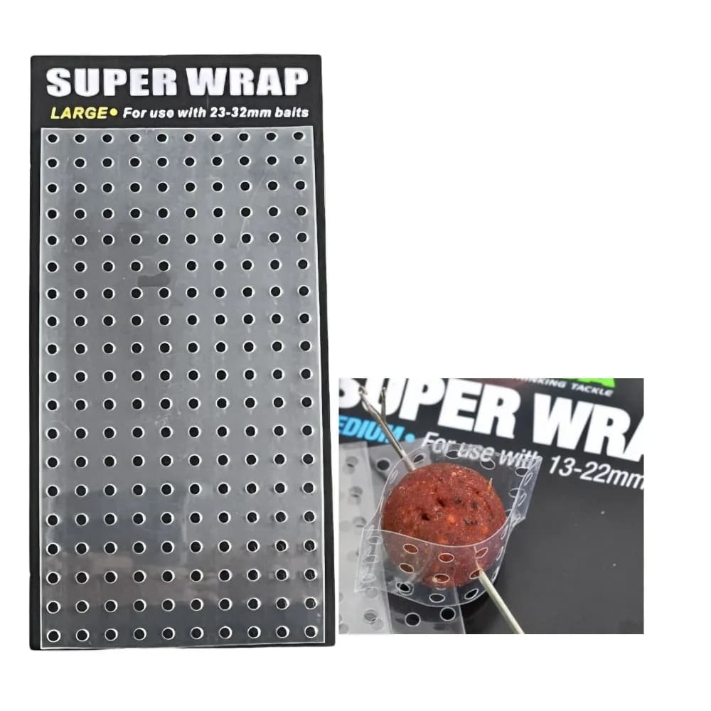 Protecteur d'appâts Super Wrap pour pêche à la carpe - tube perforé rétractable 3 tailles