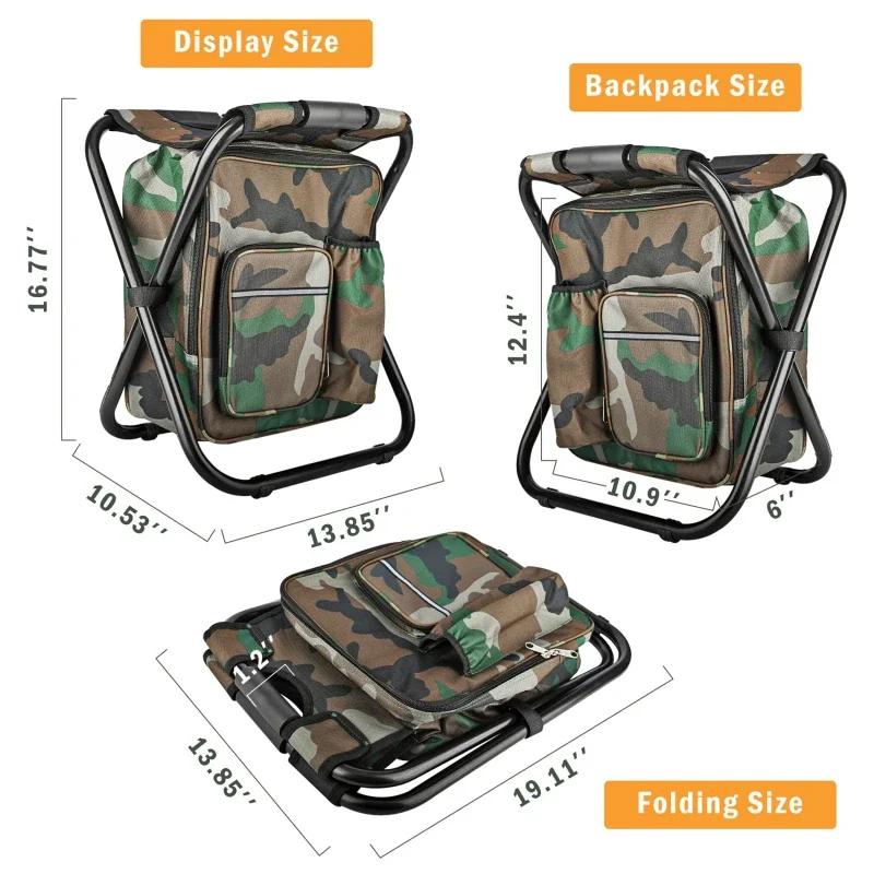 Sac à dos chaise de pêche 2 en 1 pliable et résistant pour chasse et escalade