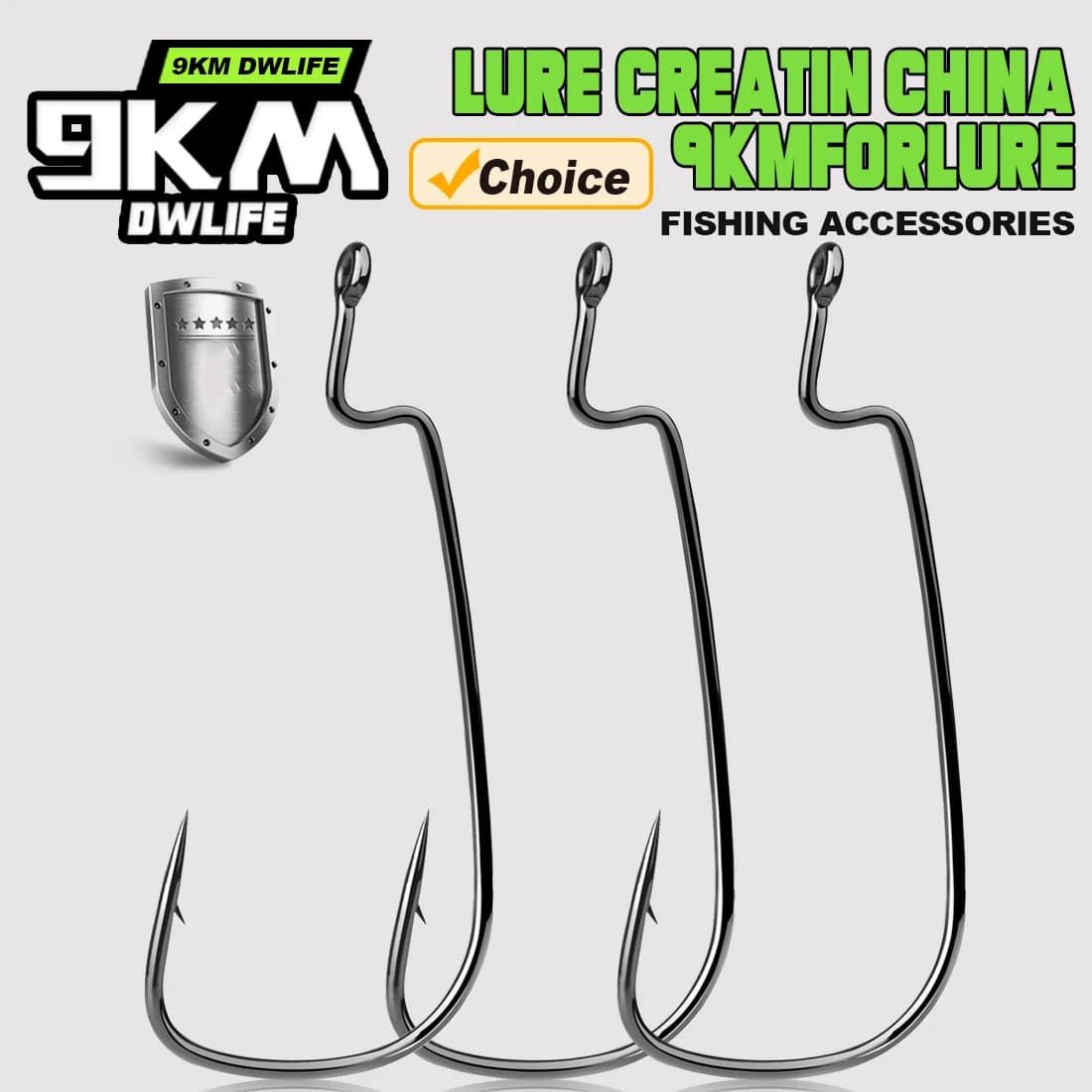 Hameçons EWG 9KM 50pcs pour montage Texas rig, pêche au leurre souple en eau douce et salée