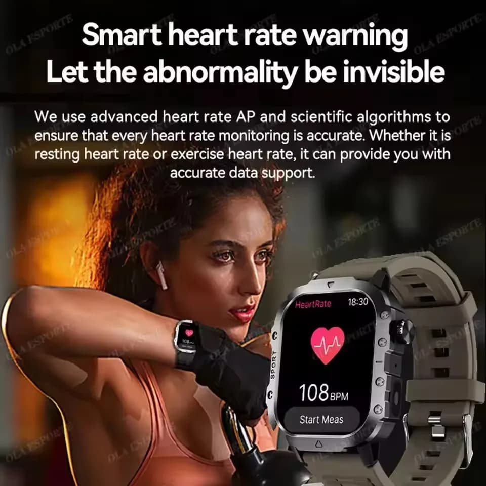 Montre militaire 2025 - GPS outdoor, suivi sport, surveillance sommeil et étanche pour hommes femmes