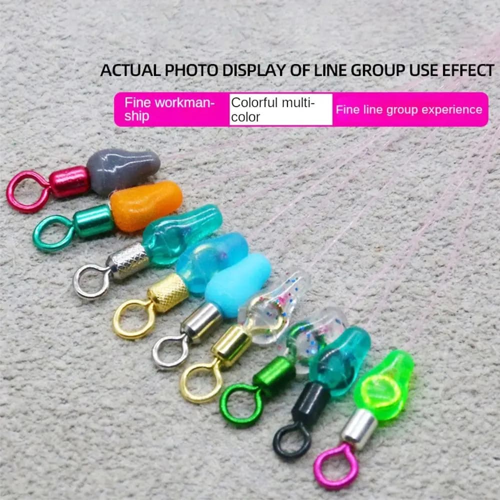 100 pièces stop float colorés en caoutchouc souple - accessoire pêche stoppers ovales pour ligne