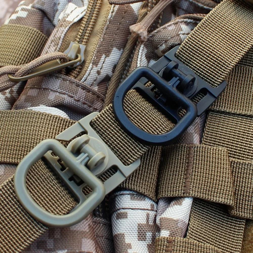 Anneaux D rotatifs 360° 4 pièces - Attaches Molle pour sacs de pêche et accessoires outdoor