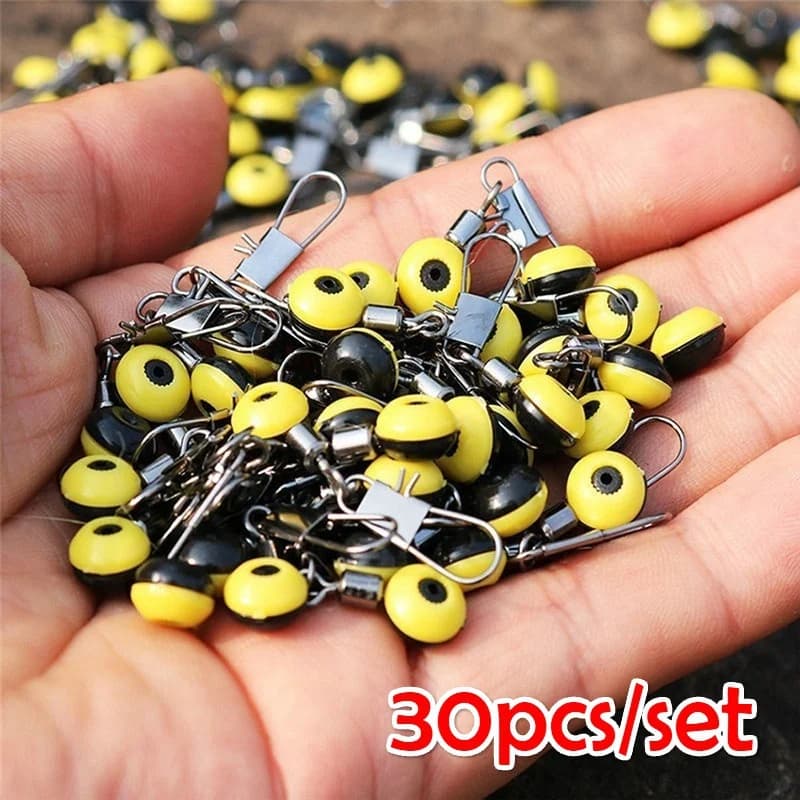 Nouveau set de 30 stops à frapper flotteur pêche mer, en plastique et métal, pour connexion des esches