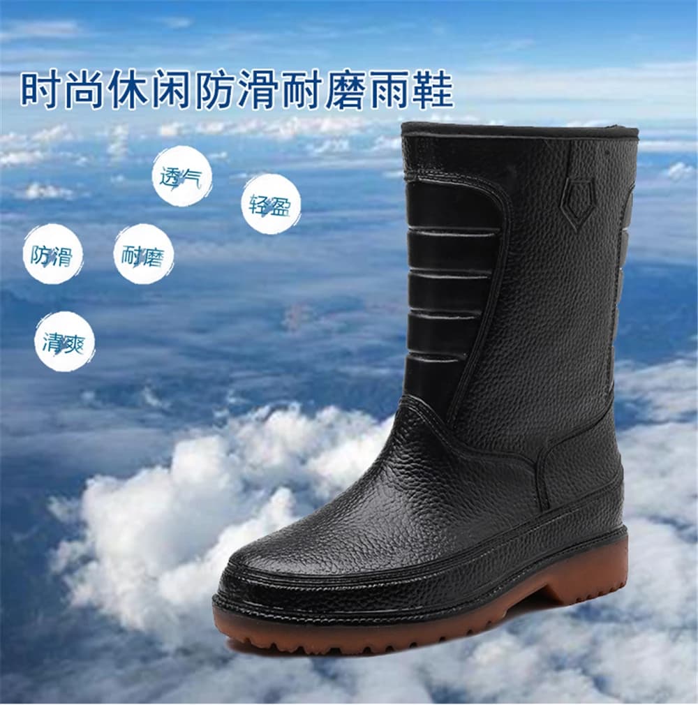 Bottes de pêche chaudes avec doublure amovible - Chaussures de pluie imperméables antidérapantes pour pêche et chasse