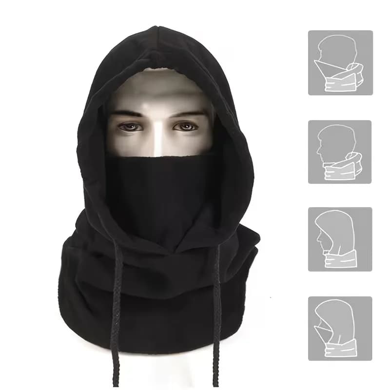 Cagoule hiver pêche ski vélo - Masque facial coupe-vent thermique pour sports d'hiver - Cadeau Noël