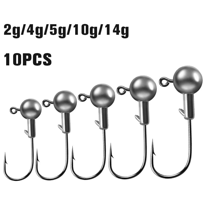 10 hameçons plombs tungstène 2g 4g 10g 14g pour pêche leurres souples et rockfish