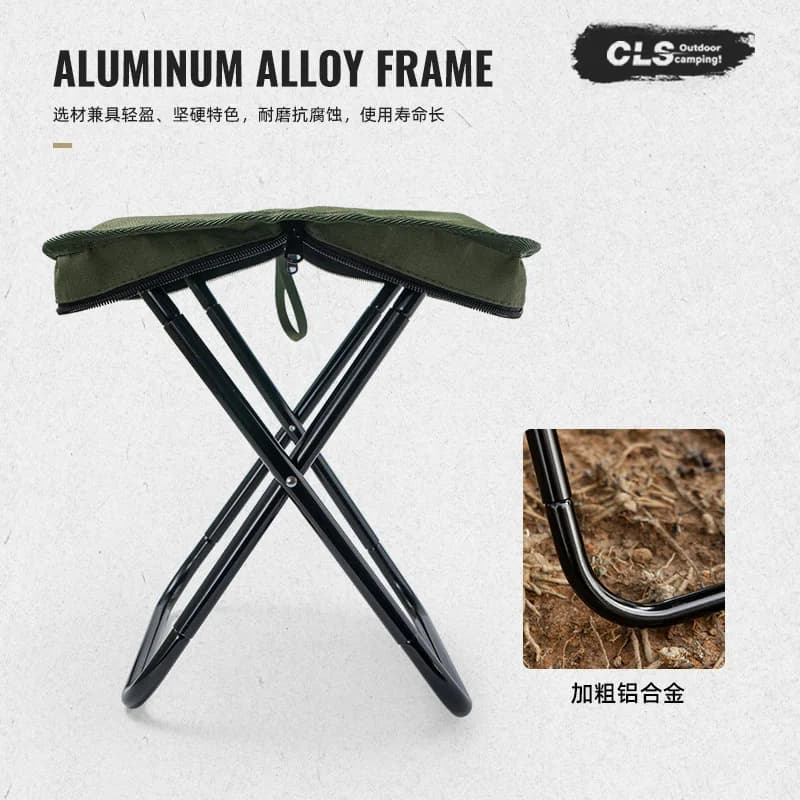 Chaise de camping ultralégère CLS en aluminium pliante tactique pour aventure pêche randonnée