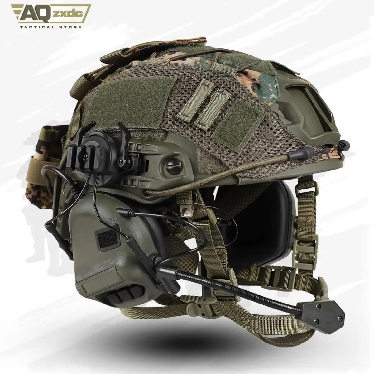 Casque tactique AQzxdc 4en1 avec casque - Équipement complet pour pêche en kayak et sports nautiques