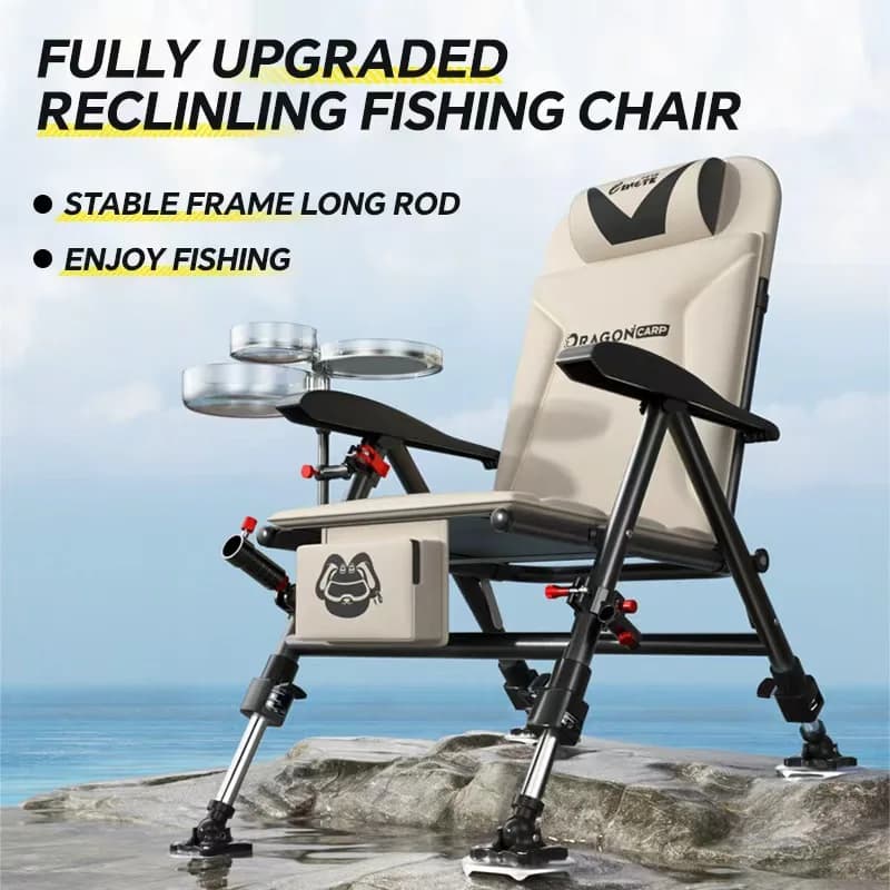 Chaise de pêche extérieure pliable portable renforcée pour pêche confortable camping et activités plein air