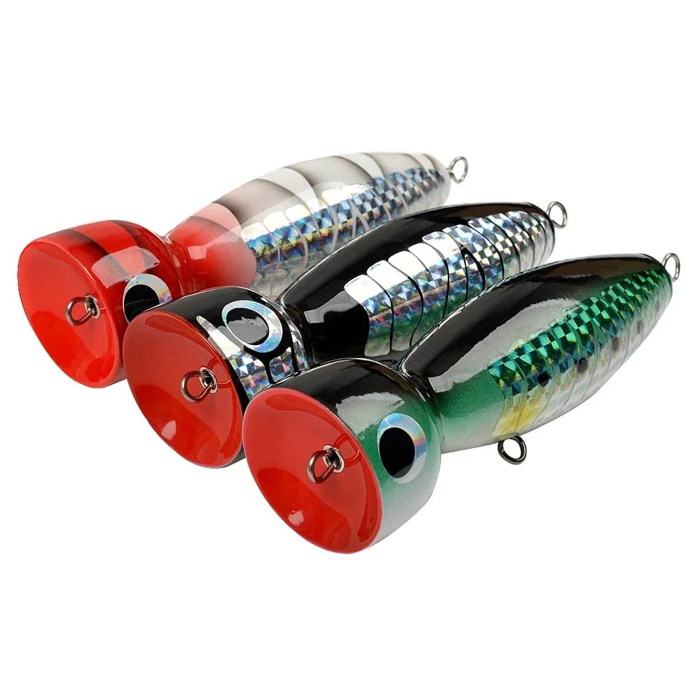 Leurre popper SUPERLURES 120g en bois - Leurre de surface 18cm pour pêche GT et gros carnassiers marins