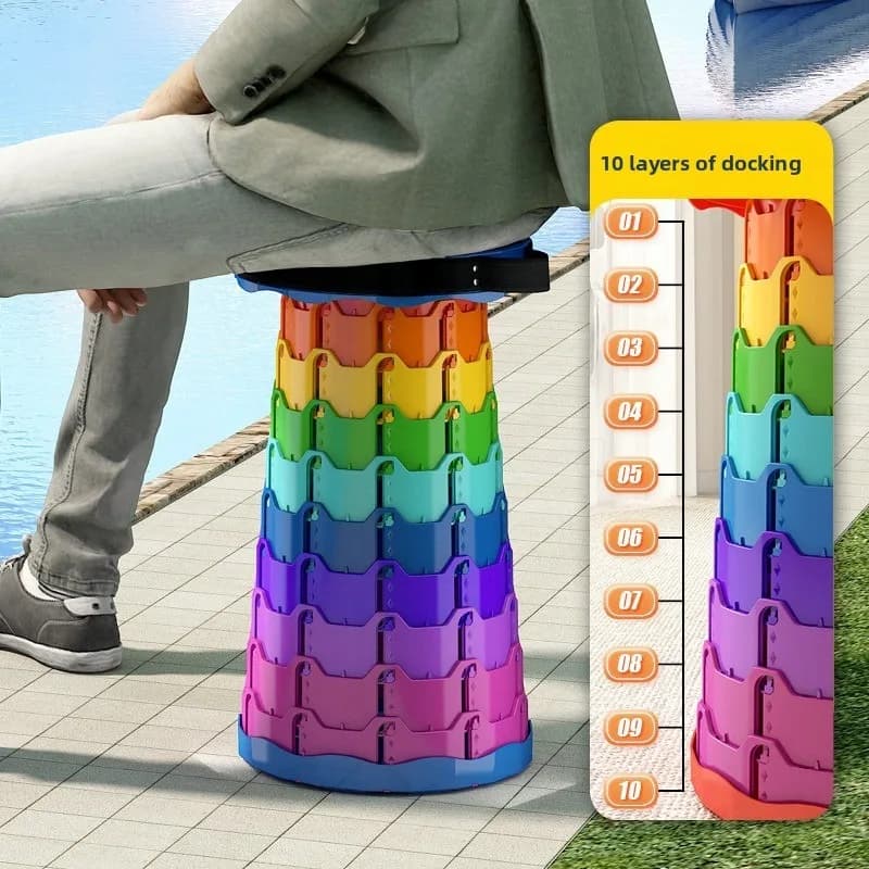 Tabouret pliant télescopique léger portable pour pêche plage et camping extérieur