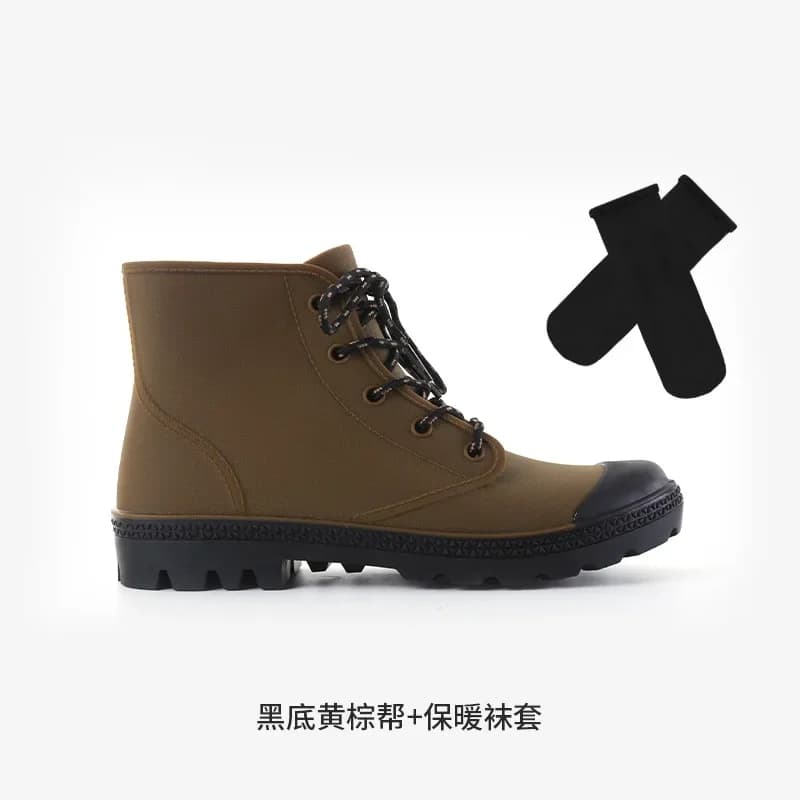 Bottes de pluie homme et femme imperméables hiver pêche camping randonnée lacets