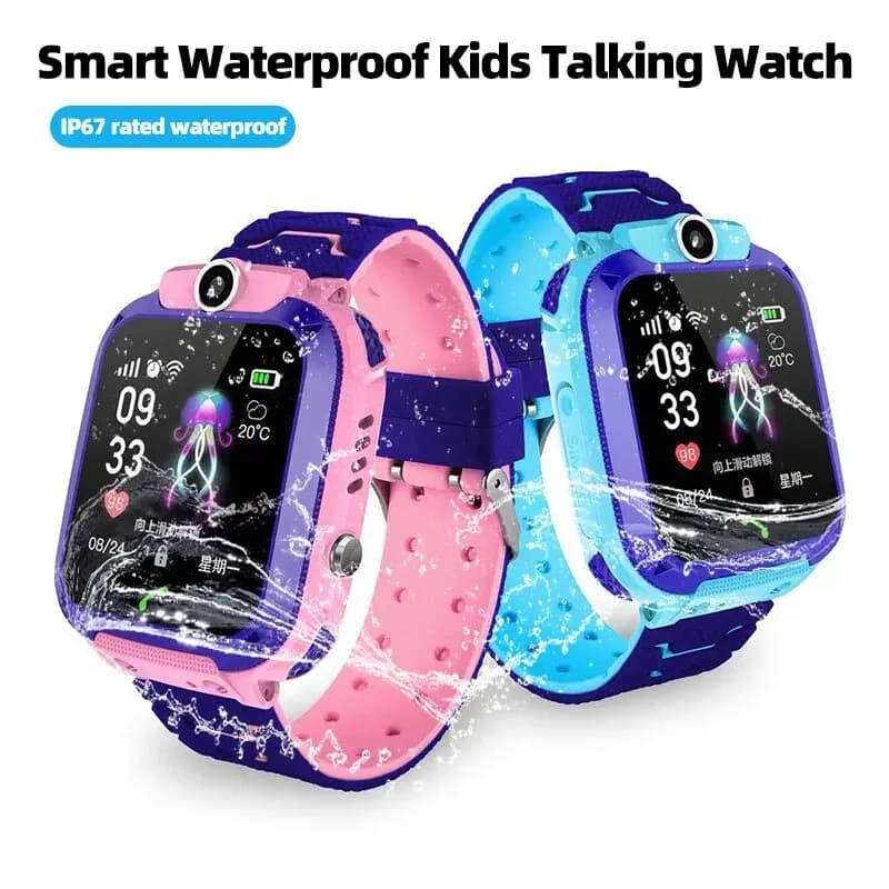 Montre téléphone Q12 pour enfants 2G - Tracker GPS étanche avec SOS et surveillance parentale