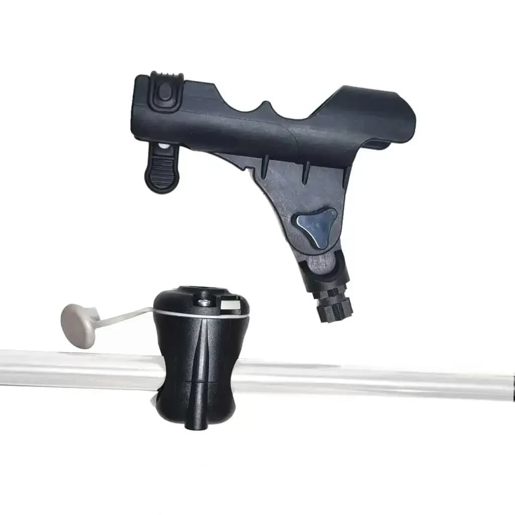 Porte-canne pêche pour kayak sur rail coulissant - support cannes bateau gonflable et dinghy
