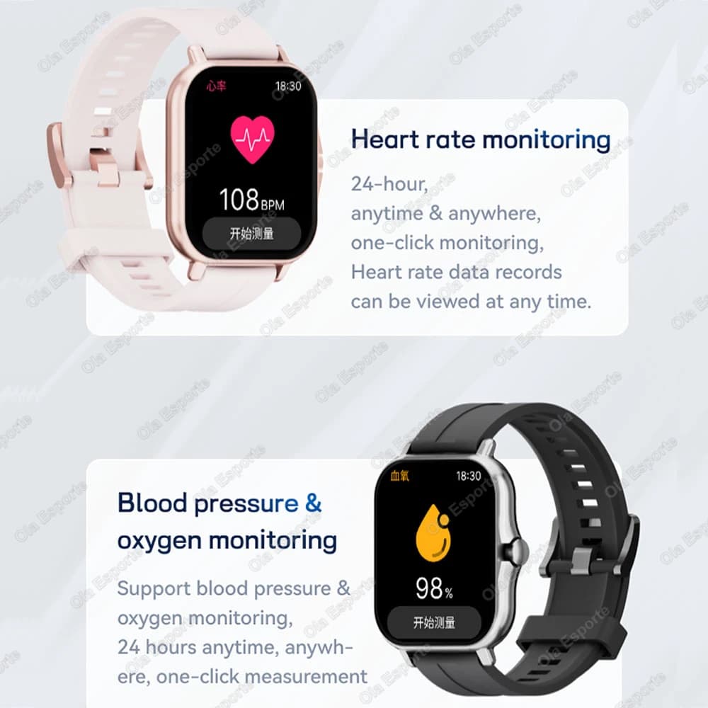 Smartwatch 1.83" écran HD avec appels Bluetooth et monitoring santé - Idée cadeau pêcheur